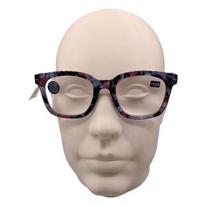 Peepers To the Max Reading Glasses Blue Light Pink Quartz +2.25 Square 04CBCA